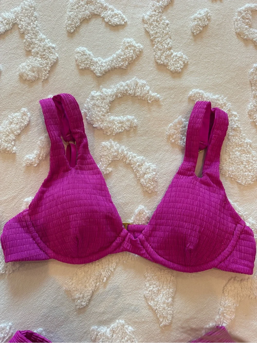 BECCA Fuchsia Textured Two-Piece Bikini